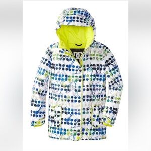 DC Data Jr. Ski Snowboard Jacket White/Blue/Yellow Dots Insulated Girls Medium
